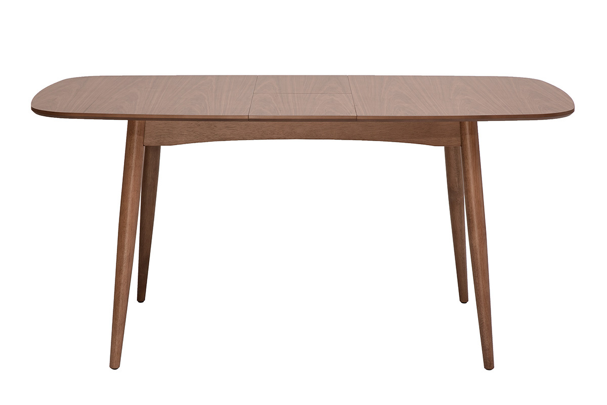 Ausziehbarer rechteckiger Esstisch aus dunklem Nussbaumholz L130-160 cm HELMA
