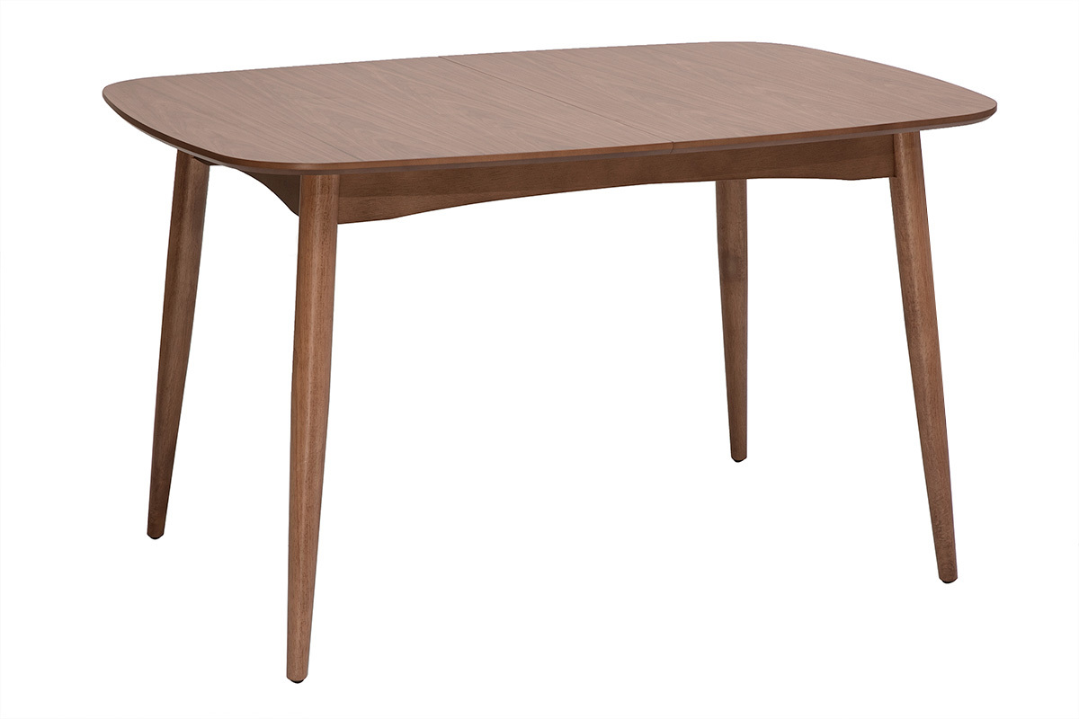 Ausziehbarer rechteckiger Esstisch aus dunklem Nussbaumholz L130-160 cm HELMA