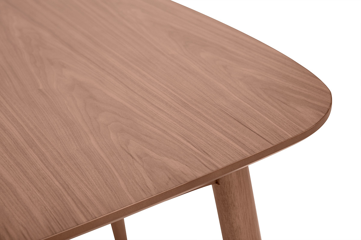Ausziehbarer rechteckiger Esstisch aus dunklem Nussbaumholz L130-160 cm HELMA