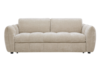 Ausziehbares Design-Sofa 3-Sitzer aus Stoff mit strukturiertem Samteffekt taupe WONDER