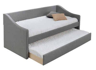 Ausziehbett 190x90 cm Hellgrau BEKKER - Ausziehbett 190x90 cm Hellgrau BEKKER
