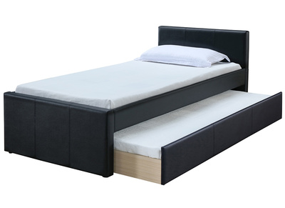 Ausziehbett 90 x 195 cm Schwarz Matt MACCO - Ausziehbett 90 x 195 cm Schwarz Matt MACCO
