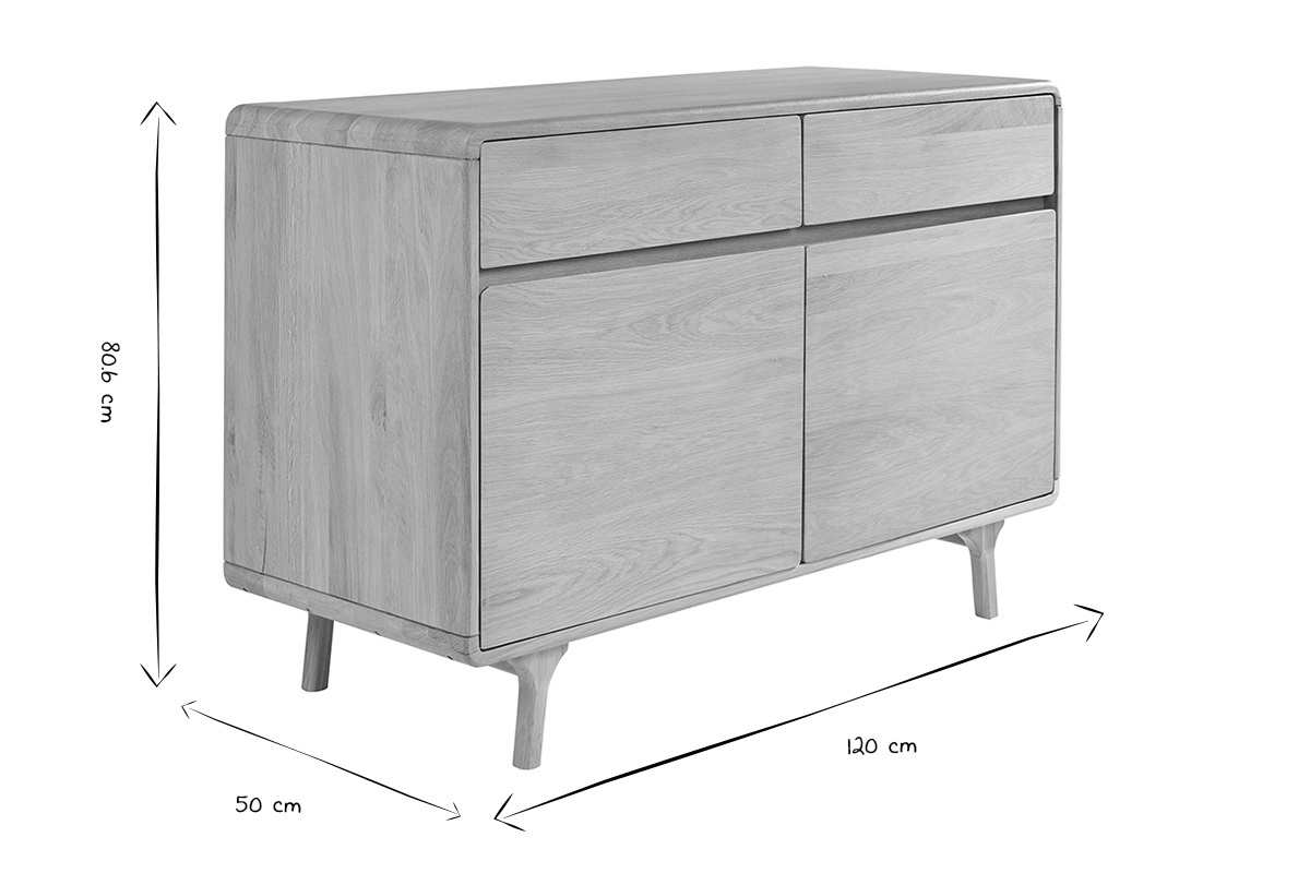 Badezimmerm�bel aus massiver Eiche, Ma�e: 120 cm x 50 cm x 80,6 cm, in Schwarz und Wei�.