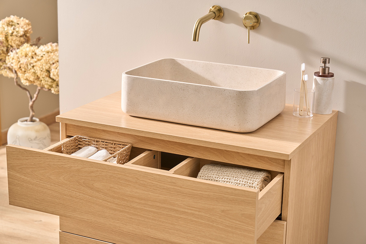 Badezimmerm�bel in Eichenholzoptik B80 cm FREDDY
