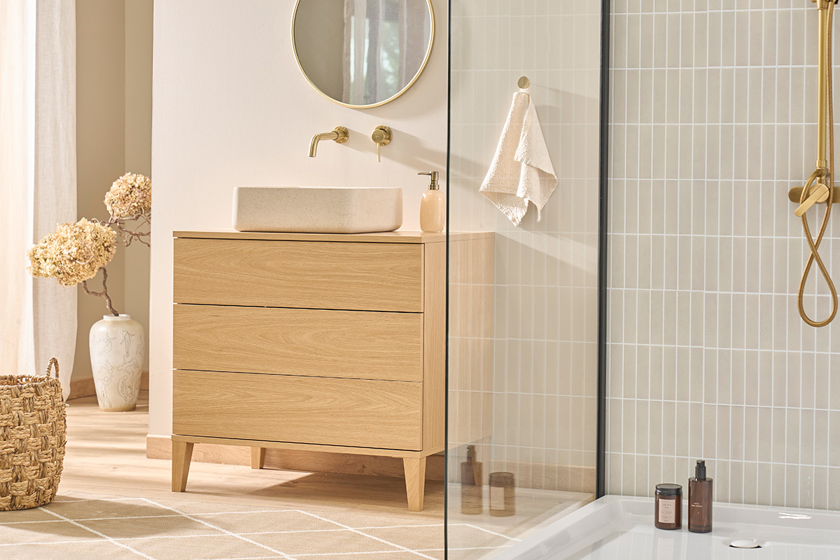 Badezimmerm�bel in Eichenholzoptik B80 cm FREDDY
