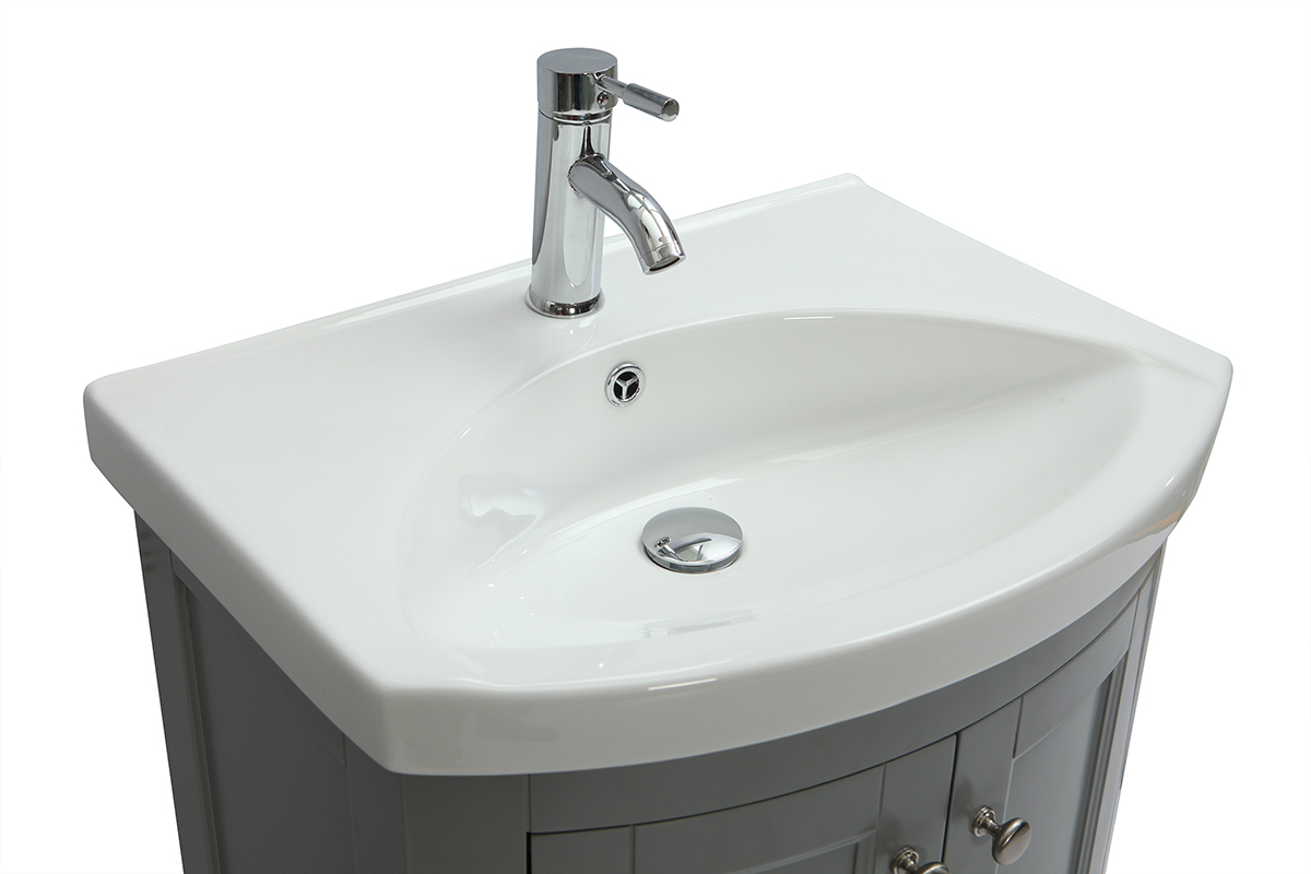 Badezimmermbel mit Waschbecken und Ablageflchen Grau KLASI