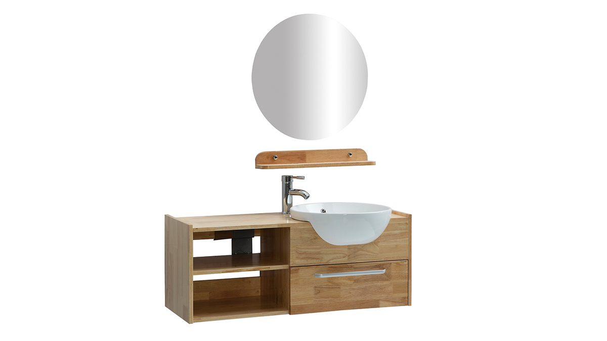Badezimmermbel: Waschbecken mit Waschkommode, Regal und Spiegel EYTAN