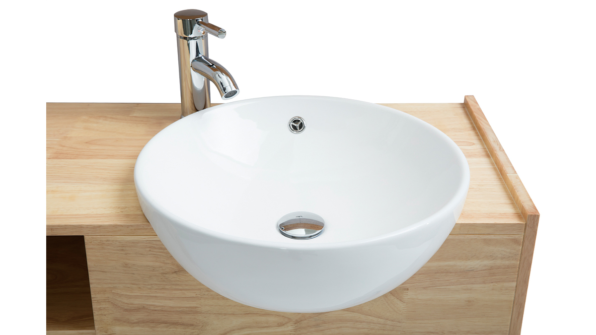 Badezimmermbel: Waschbecken mit Waschkommode, Regal und Spiegel EYTAN