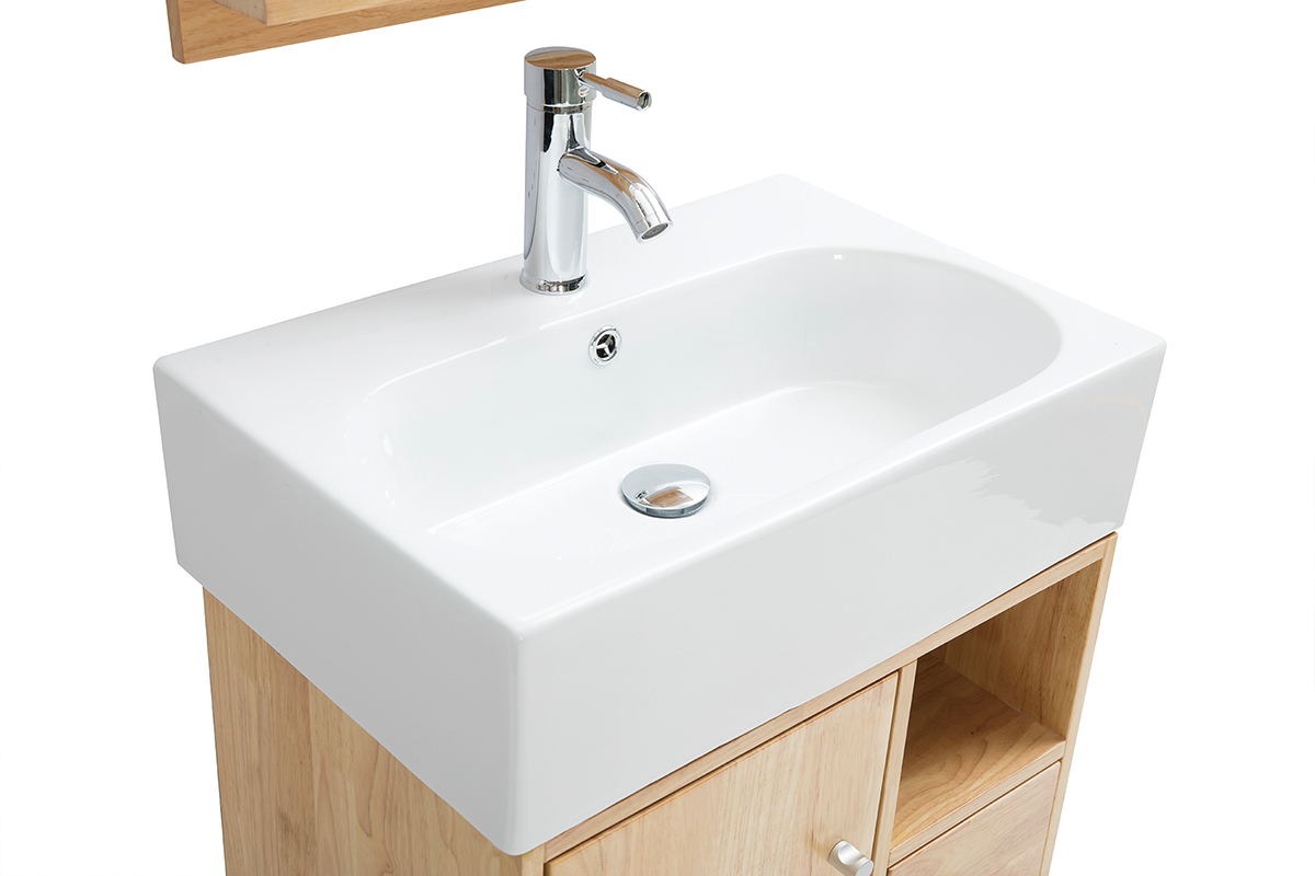 Badezimmermbel: Waschbecken mit Waschkommode und Spiegel EVAN