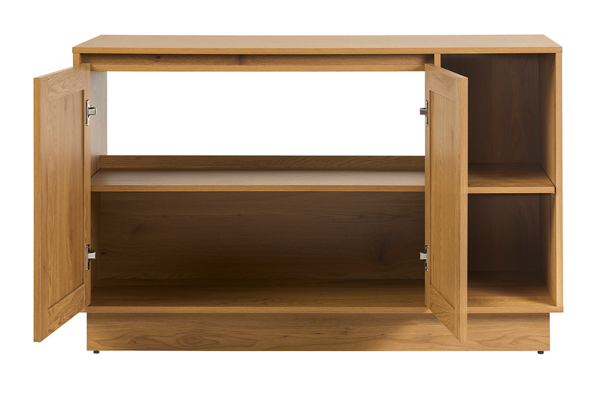 Badm�bel in heller Holzoptik, Eiche und Rattangeflecht B120 cm ALICANTE