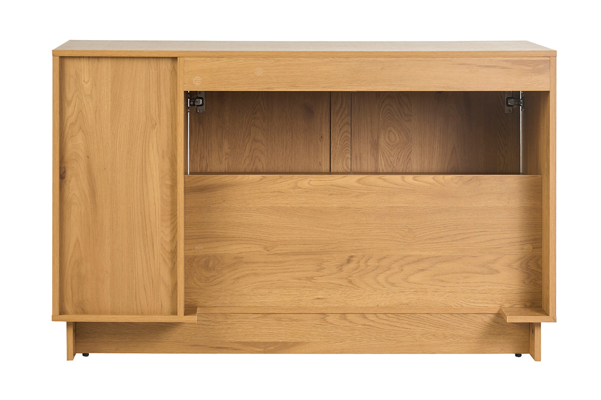 Badm�bel in heller Holzoptik, Eiche und Rattangeflecht B120 cm ALICANTE