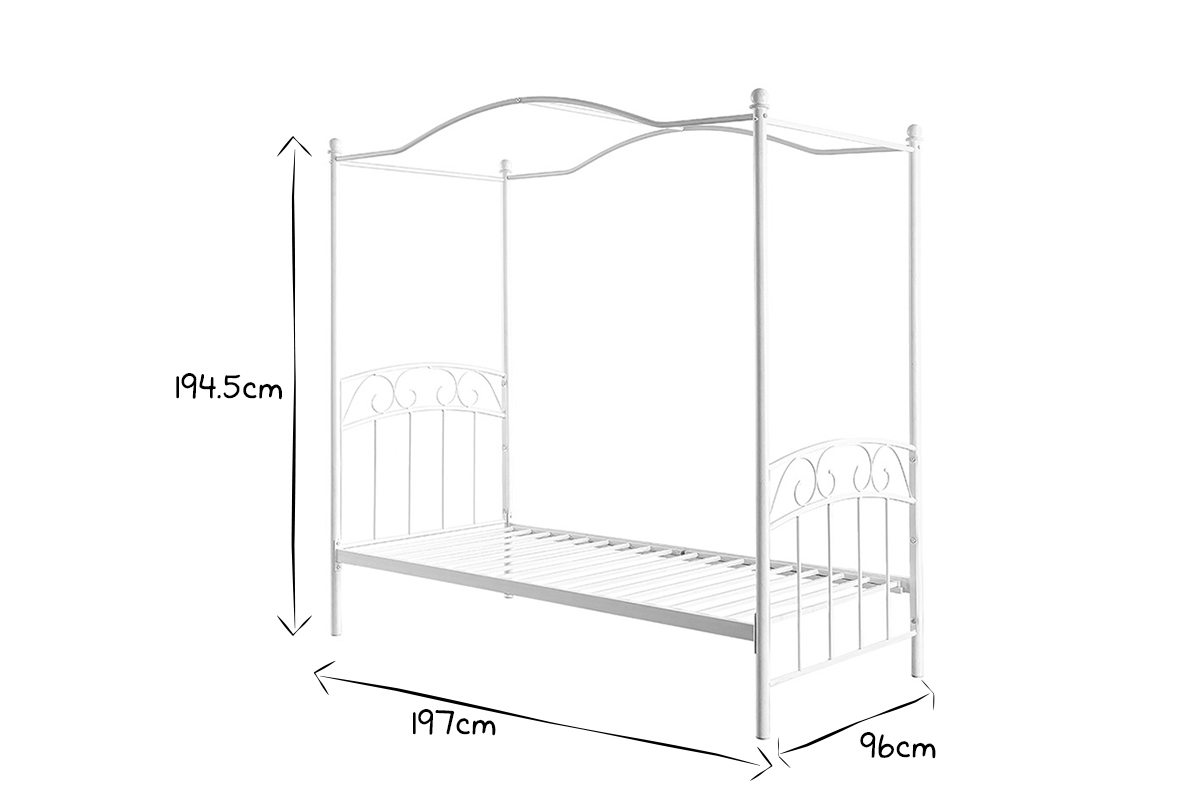 Baldachinbett fr Mdchen romantisch BECCA Wei