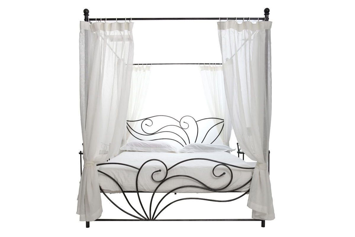 Baldachinbett im Barockstil fr 2 Personen VENEZIA Schwarz