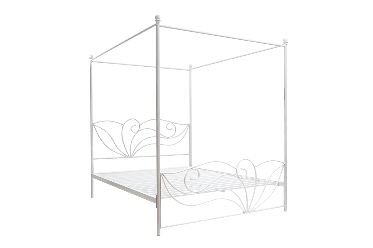 Baldachinbett im Barockstil fr 2 Personen VENEZIA Wei
