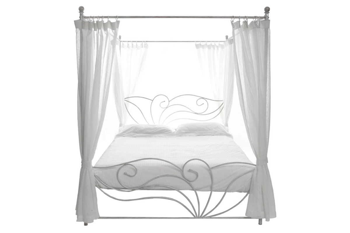Baldachinbett im Barockstil fr 2 Personen VENEZIA Wei