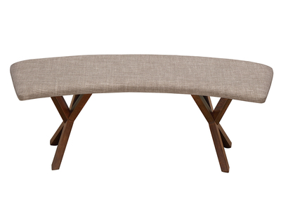 Bank Vintage-Design Nussbaum und grauer Stoff ANIK