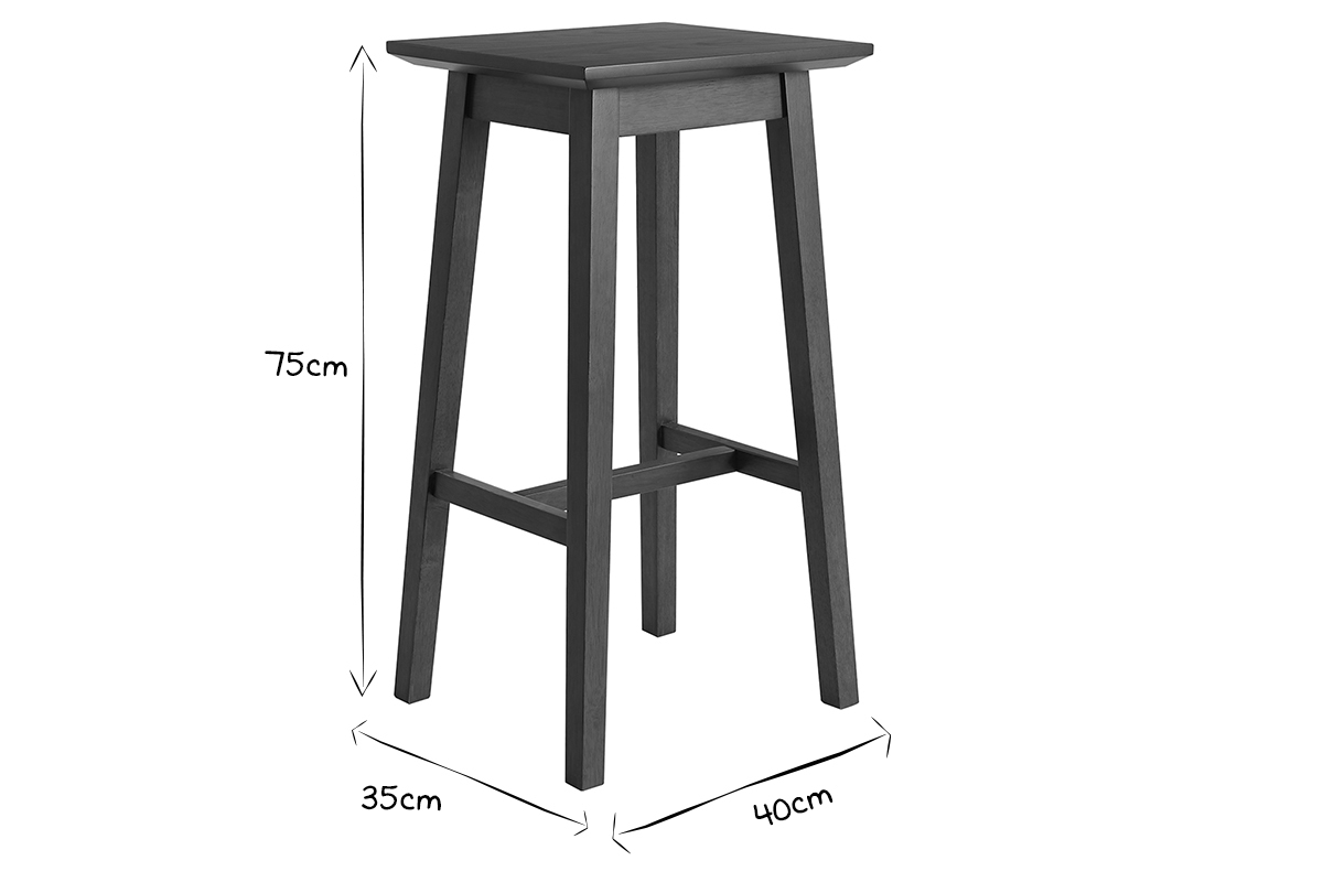 Barhocker 75 cm Walnussfarben (2er-Set) RUSSELL