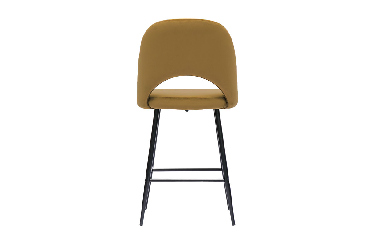 Barhocker aus bronzefarbenem Samt und Metall H65 cm (2er-Set) COSETTE