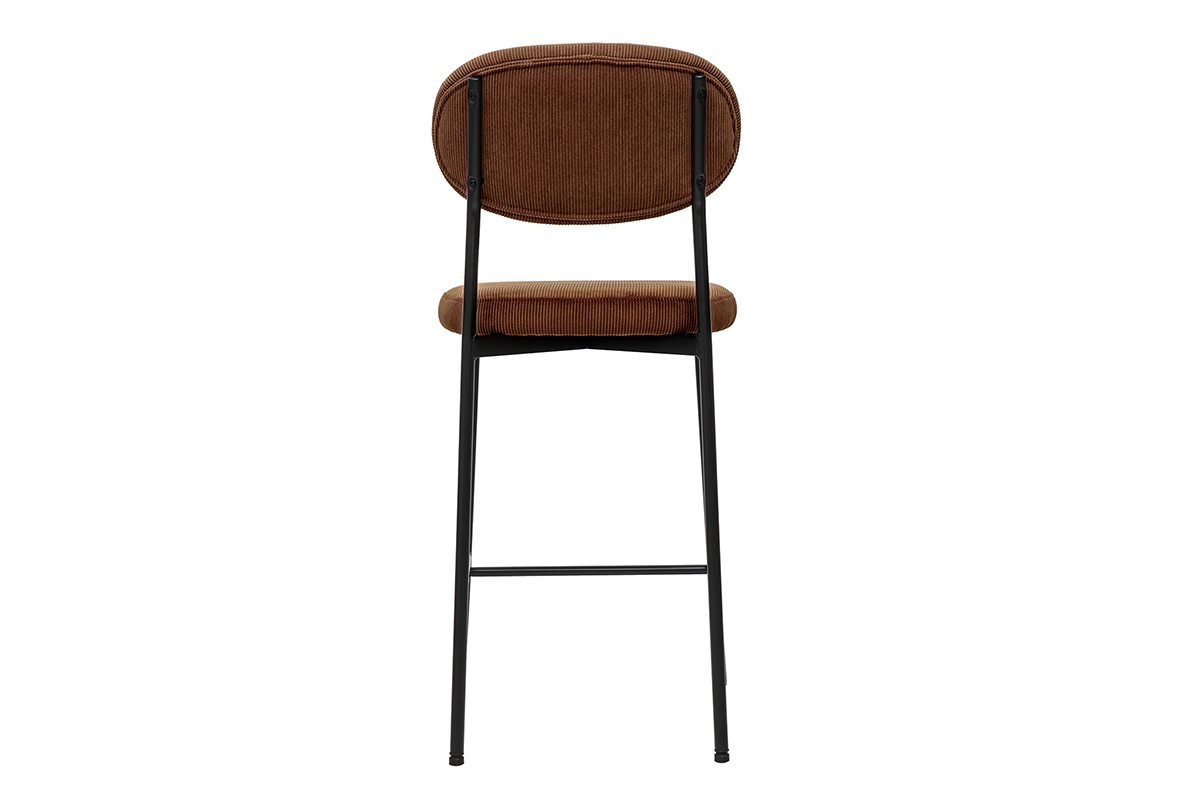 Barhocker aus Cord-Samt in gebrannter Erde H65 cm (2er-Set) BREKA