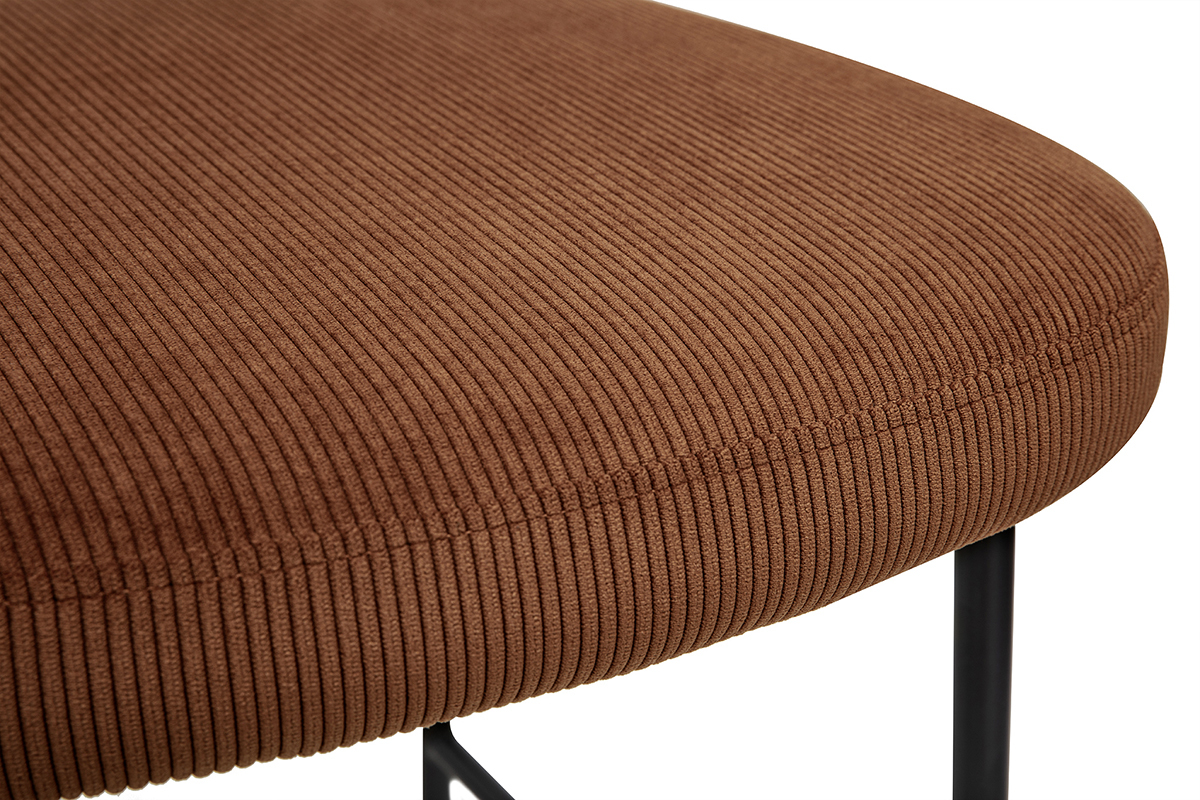 Barhocker aus Cord-Samt in gebrannter Erde H65 cm (2er-Set) BREKA