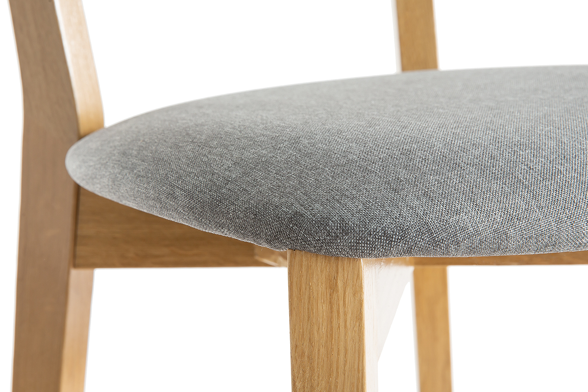 Barhocker aus Eichenholz mit graumelierter Sitzflche H 75 cm LUCIA
