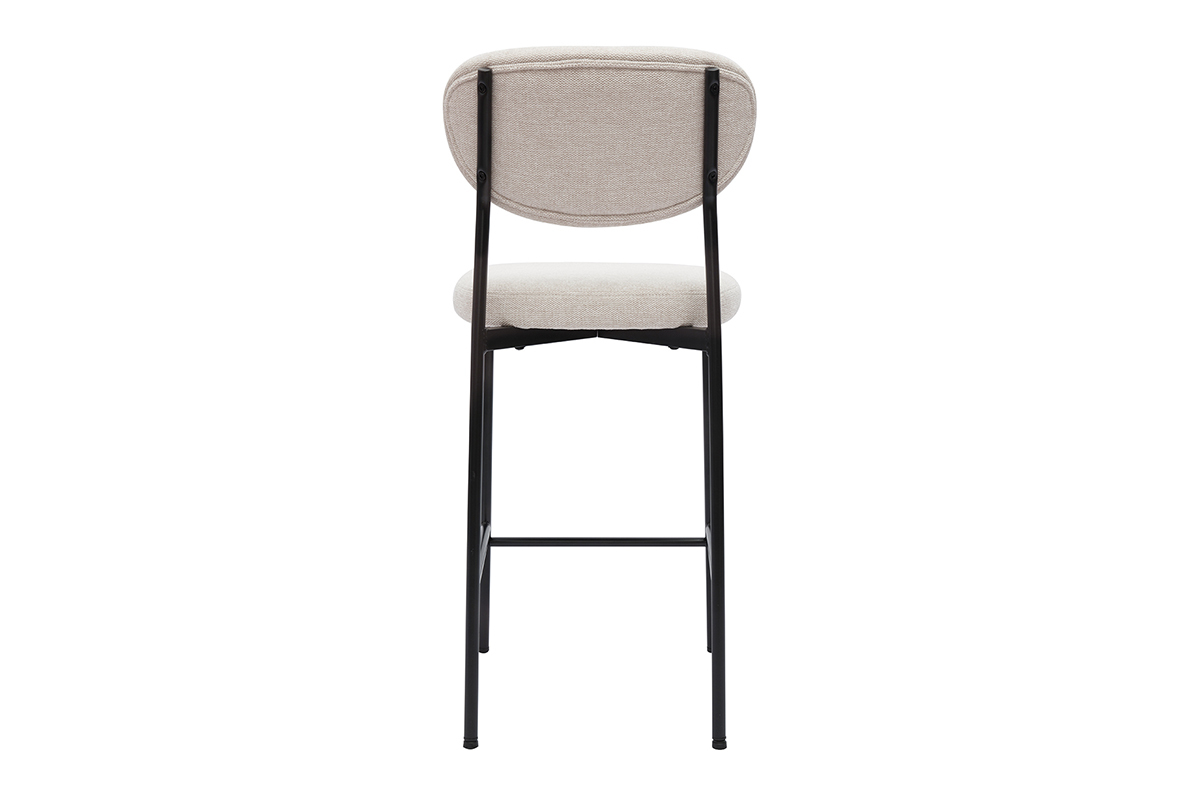 Barhocker aus festem Stoff mit texturiertem Samteffekt in Beige H65 cm (2er-Set) BREKA