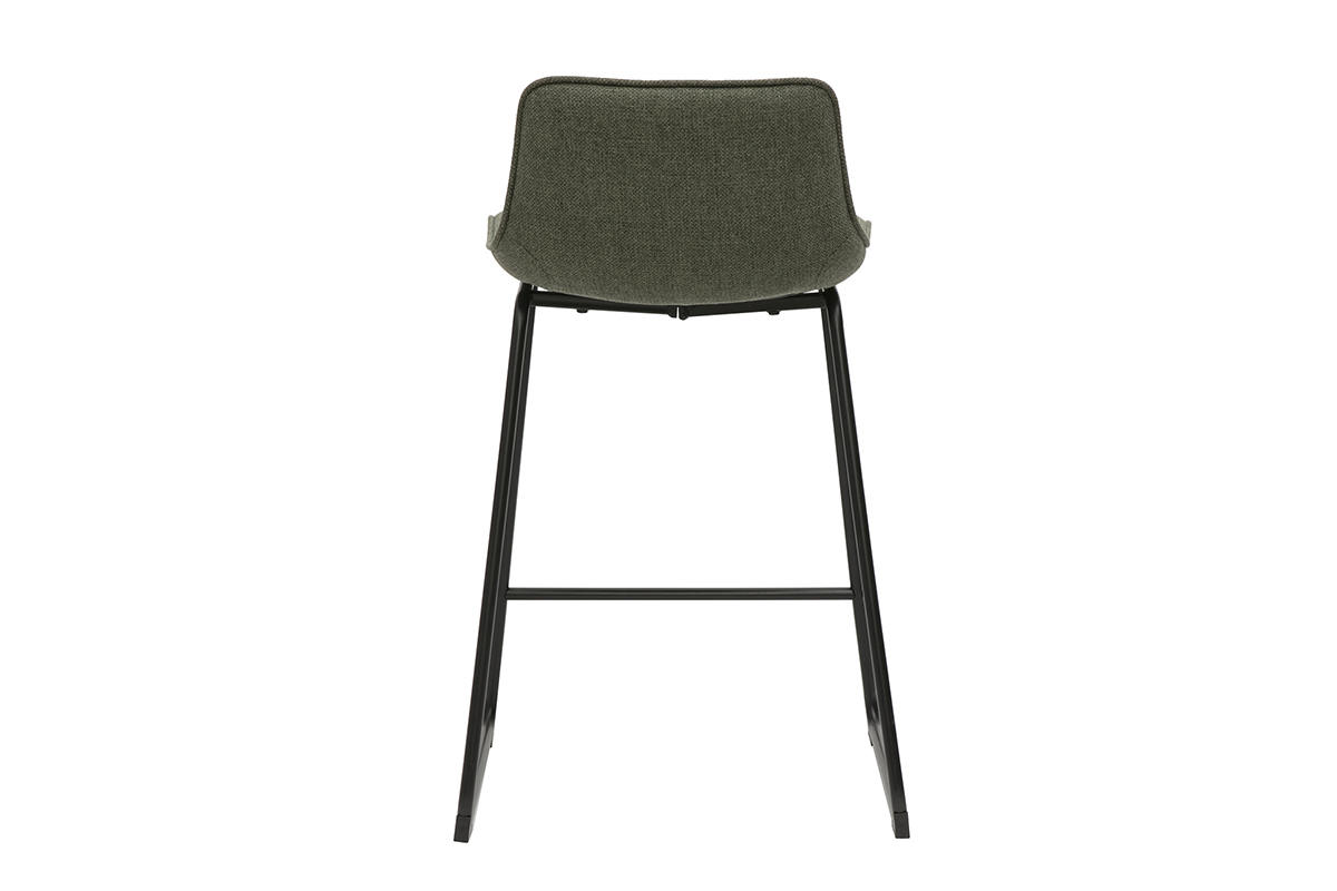 Barhocker aus khakifarbenem Stoff und Metall H65 cm (Set mit 2) BOOST