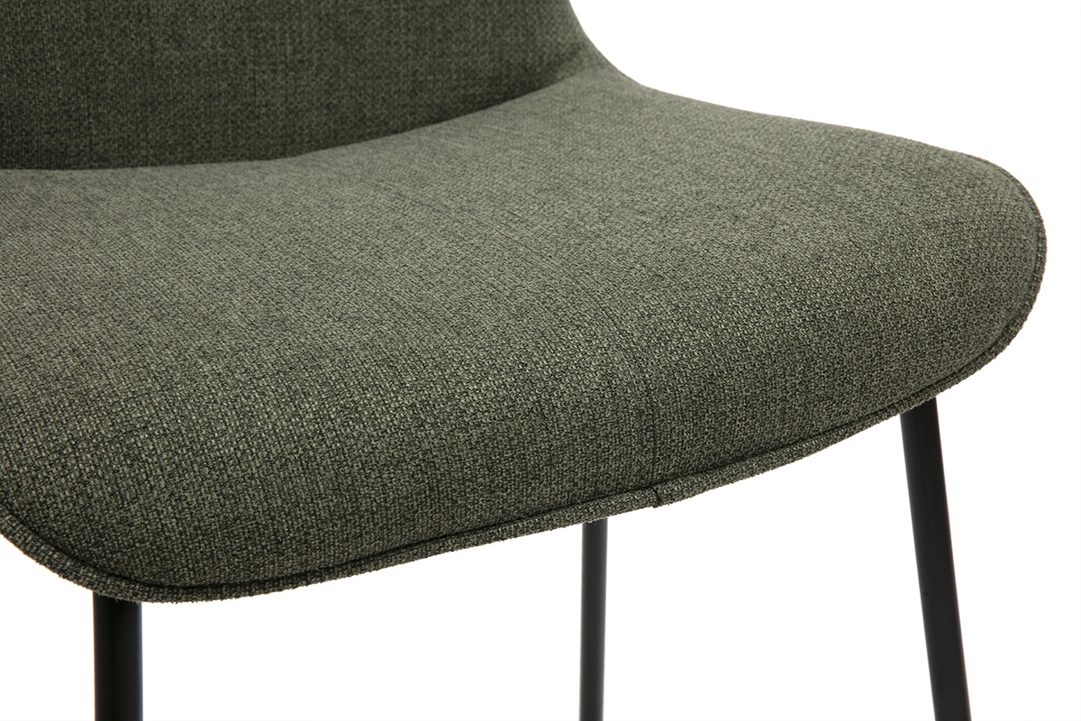 Barhocker aus khakifarbenem Stoff und Metall H65 cm (Set mit 2) BOOST
