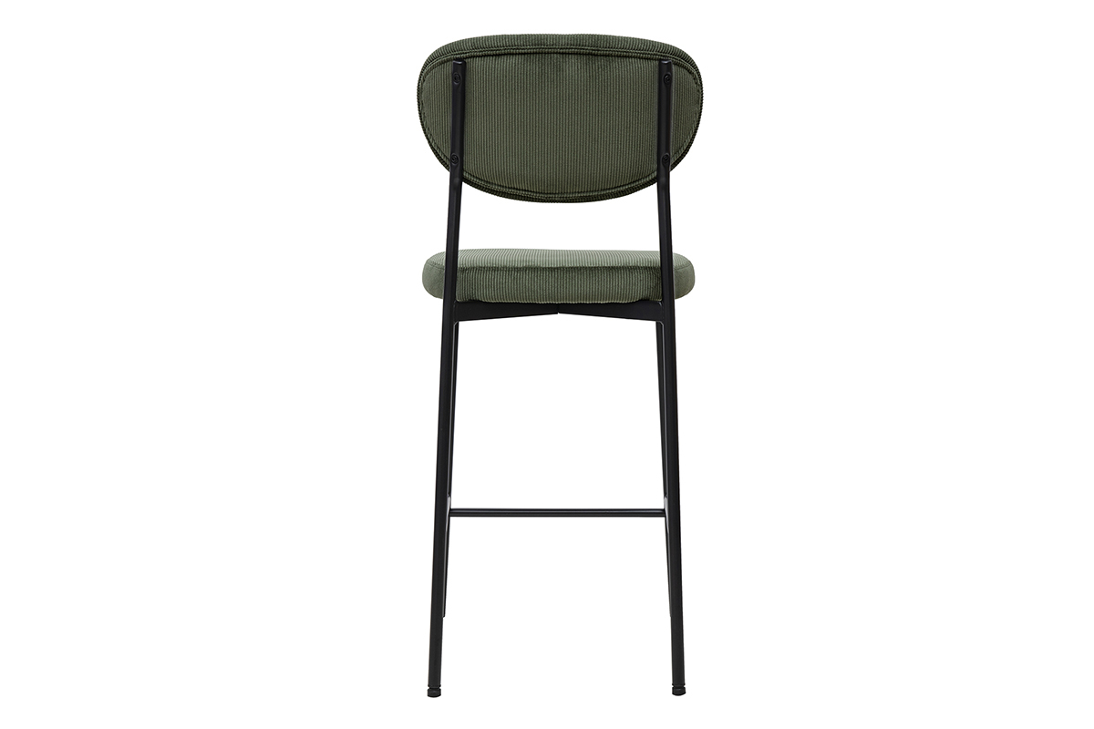 Barhocker aus kordiertem Samt in Khakigrn H65 cm (2er-Set) BREKA