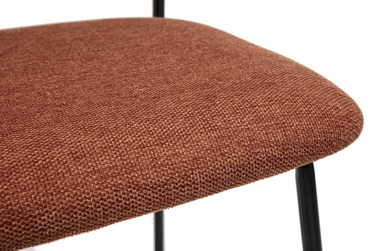 Barhocker aus Stoff in texturierter, verbrannter Erde Optik H64 cm (2er Set) BENTA