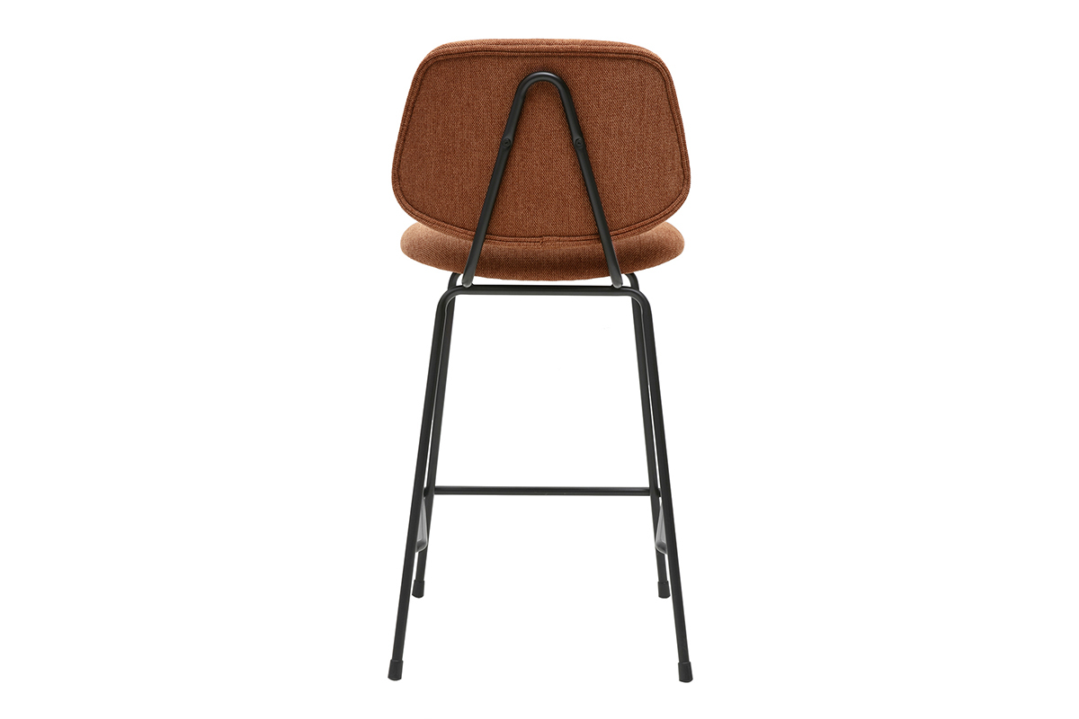 Barhocker aus Stoff mit burnt-earth-Effekt und Metall H66.5 cm BARNET