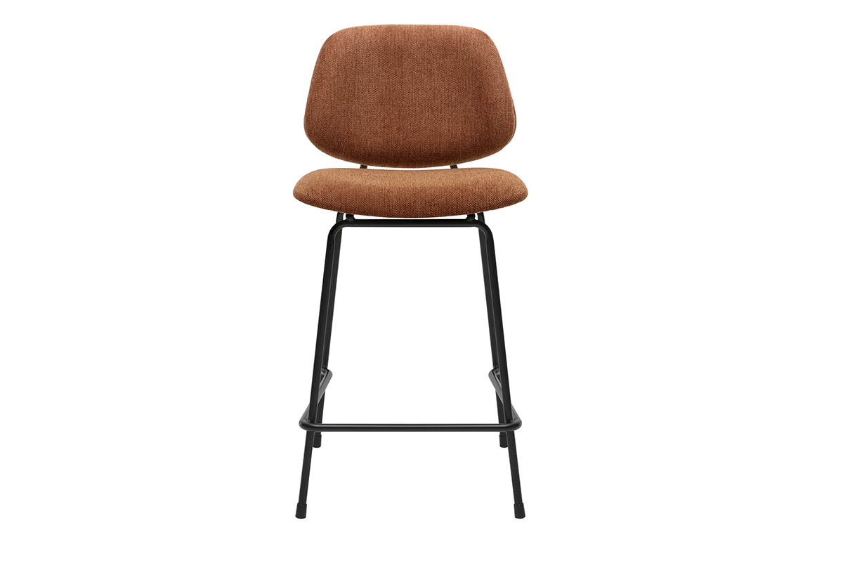 Barhocker aus Stoff mit burnt-earth-Effekt und Metall H66.5 cm BARNET