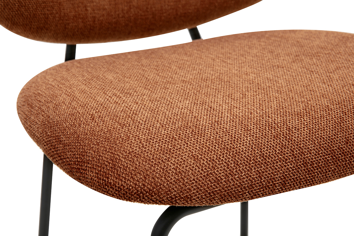 Barhocker aus Stoff mit burnt-earth-Effekt und Metall H66.5 cm BARNET