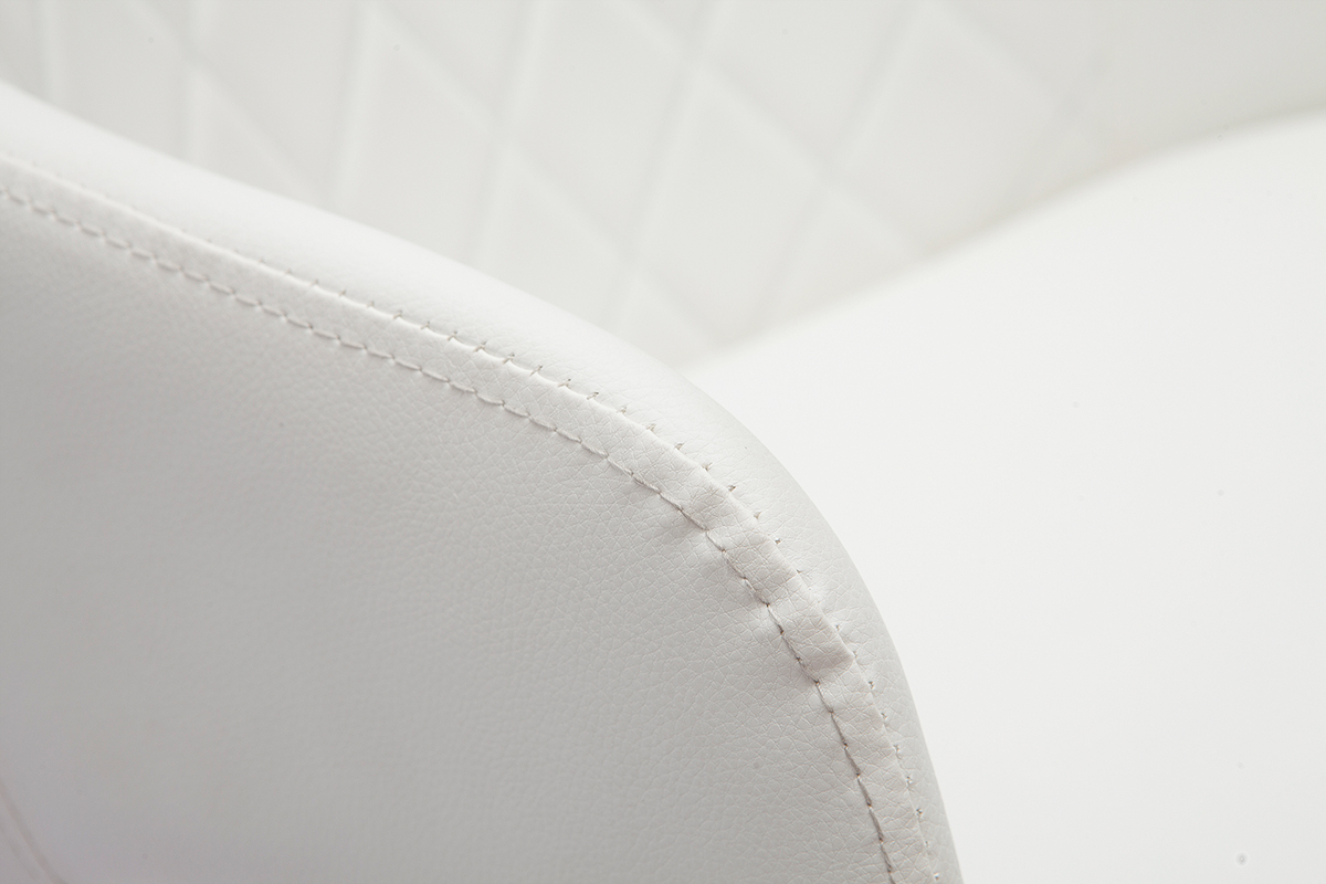 Barhocker Design Drehbar 360� Wei� und Hellholz H65 cm LUCIEN