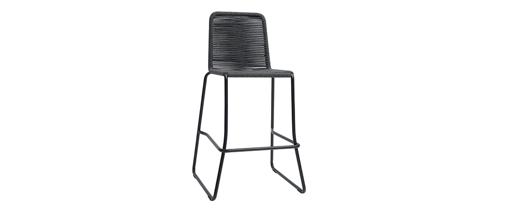 Barhocker für den Außenbereich graues Tau 72 cm (2er-Satz) YORGO - Miliboo