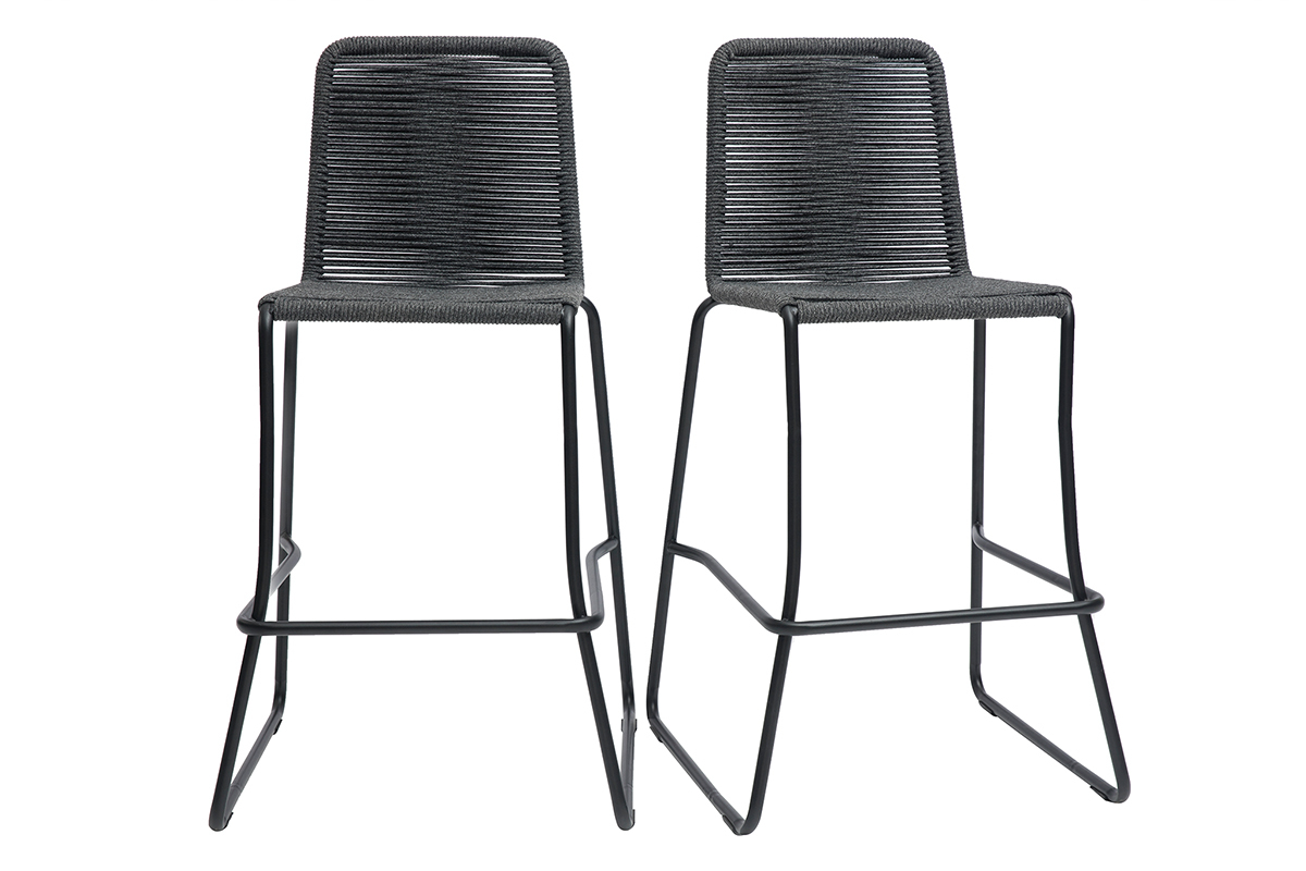 Barhocker fr den Auenbereich graues Tau 72 cm (2er-Satz) YORGO