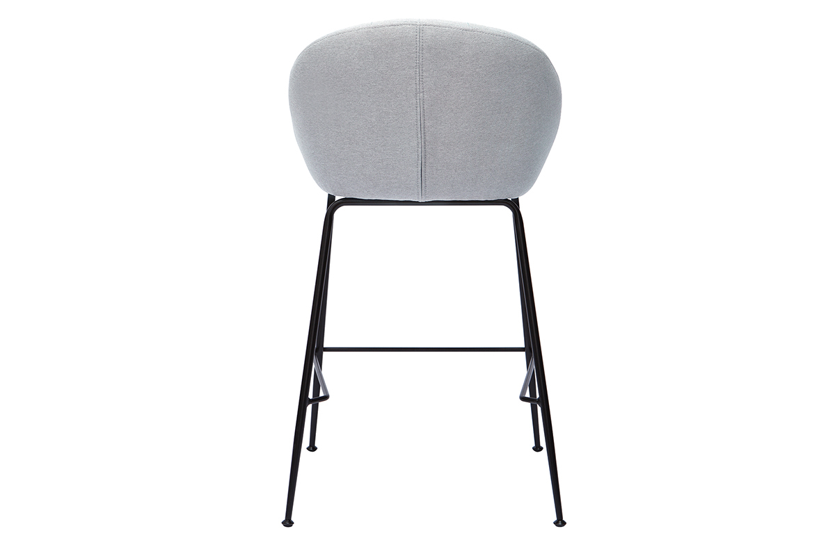 Barhocker hellgrauer Stoff 65cm (2er Set) SHERU