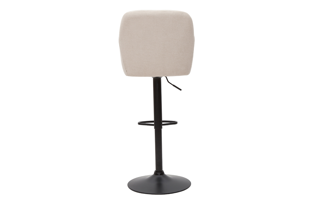 Barhocker hhenverstellbar beiger Stoff mit Samteffekt und Metall (2er-Set) AMIKA