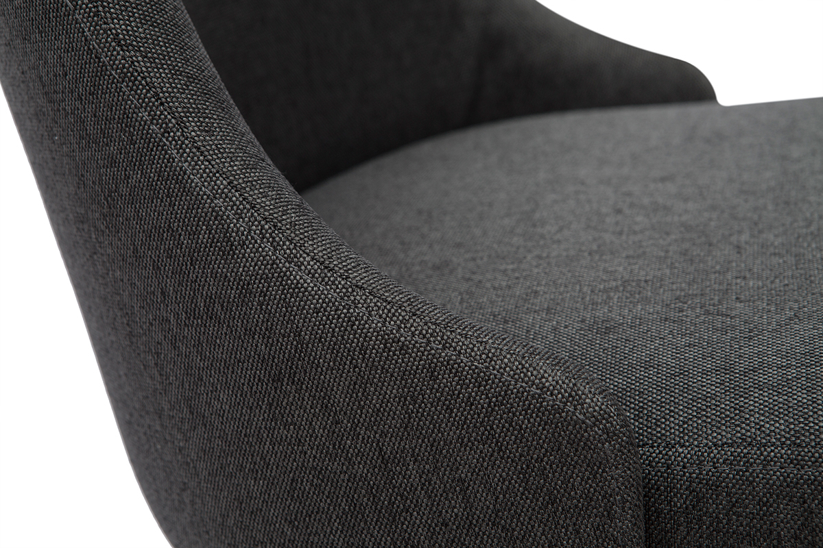 Barhocker hhenverstellbar dunkelgrauer Stoff und schwarzes Gestell 2er-Set HASTA