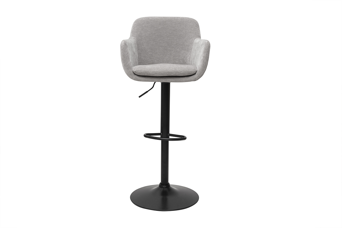 Barhocker hhenverstellbar mit Samteffekt hellgrau (2er-Set) AMIKA