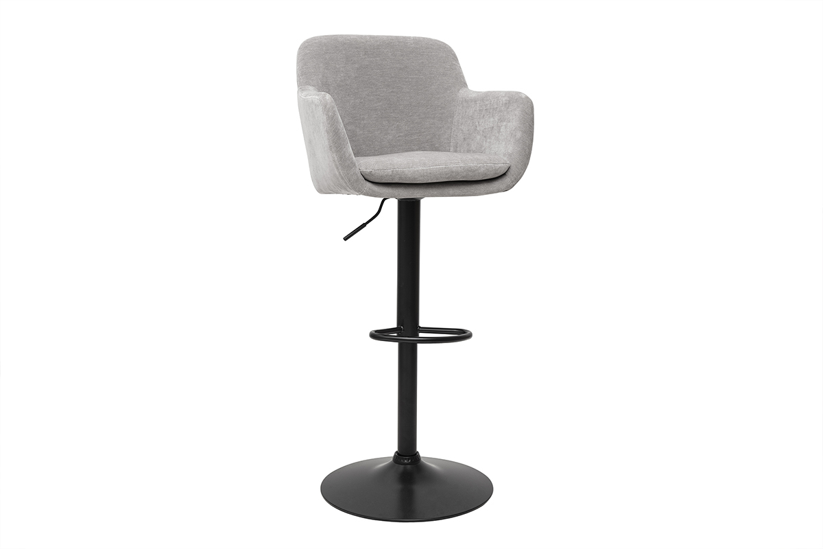 Barhocker hhenverstellbar mit Samteffekt hellgrau (2er-Set) AMIKA
