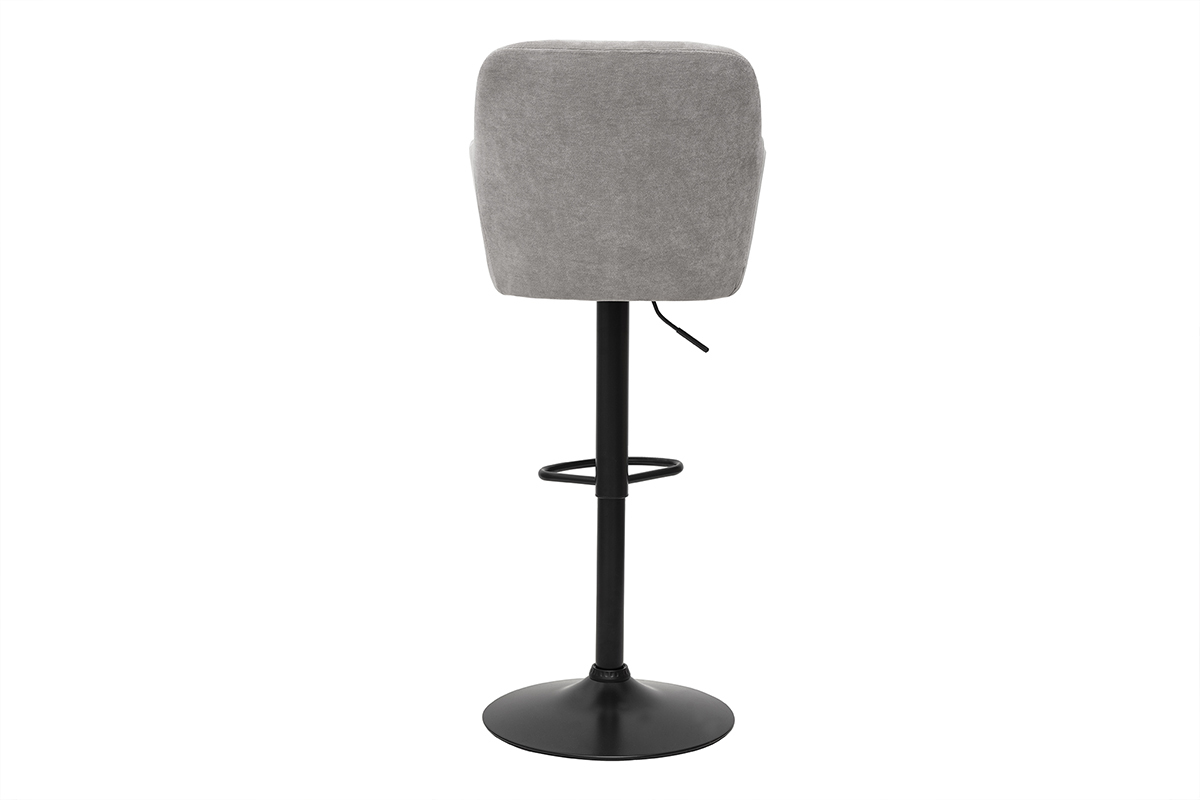 Barhocker hhenverstellbar mit Samteffekt hellgrau (2er-Set) AMIKA