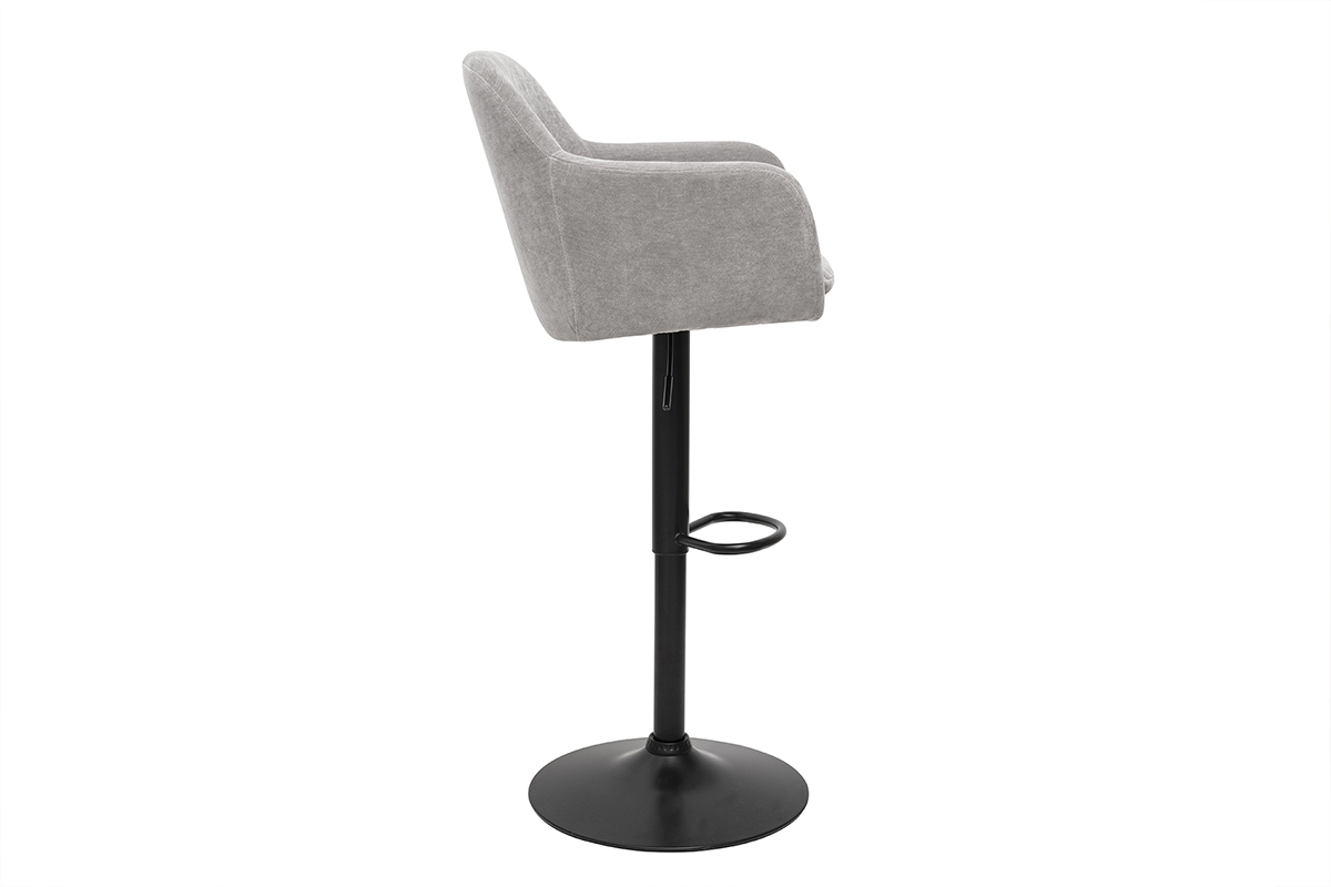 Barhocker hhenverstellbar mit Samteffekt hellgrau (2er-Set) AMIKA