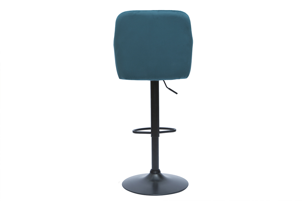Barhocker hhenverstellbar mit Samteffekt petrolblau (2er-Set) AMIKA