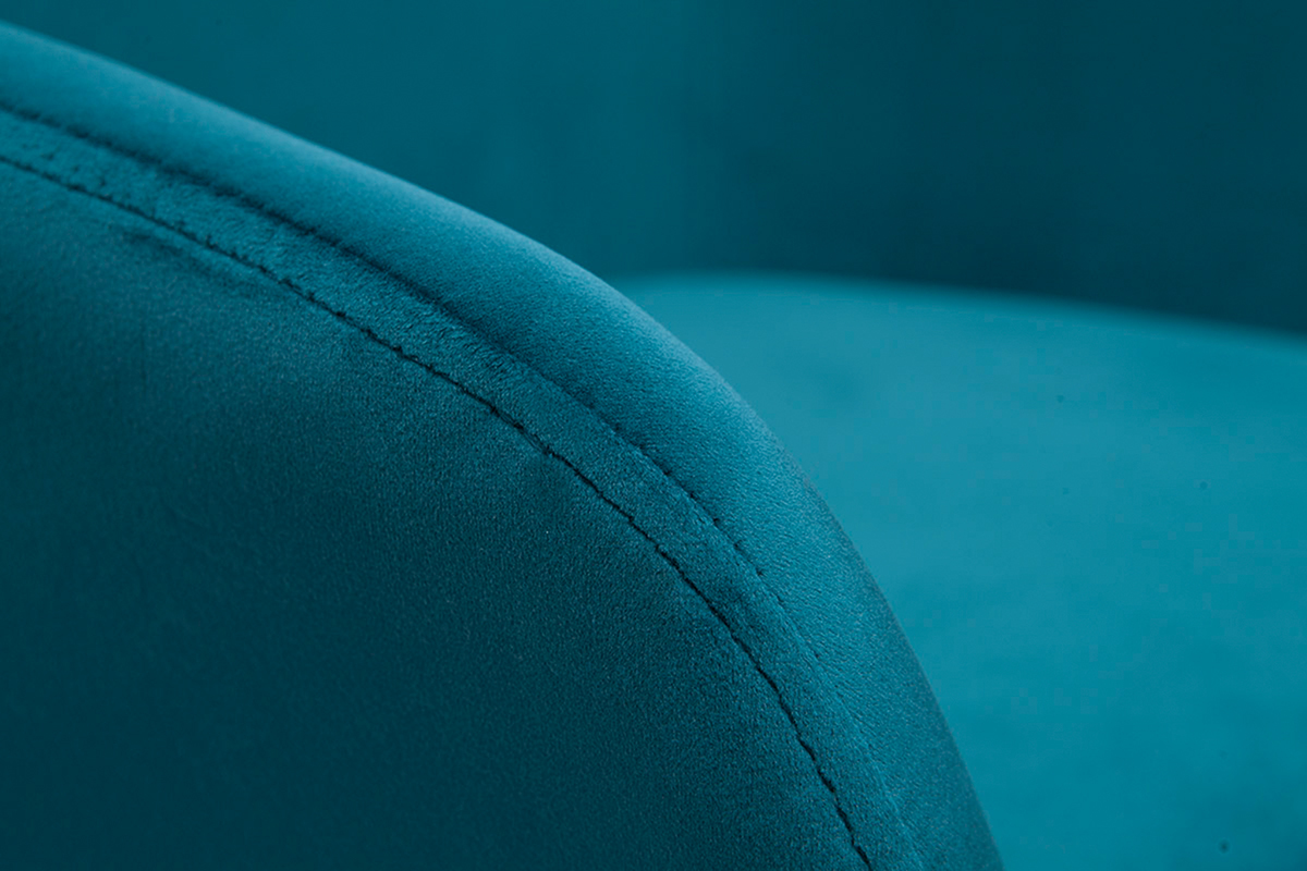 Barhocker hhenverstellbar mit Samteffekt petrolblau (2er-Set) AMIKA