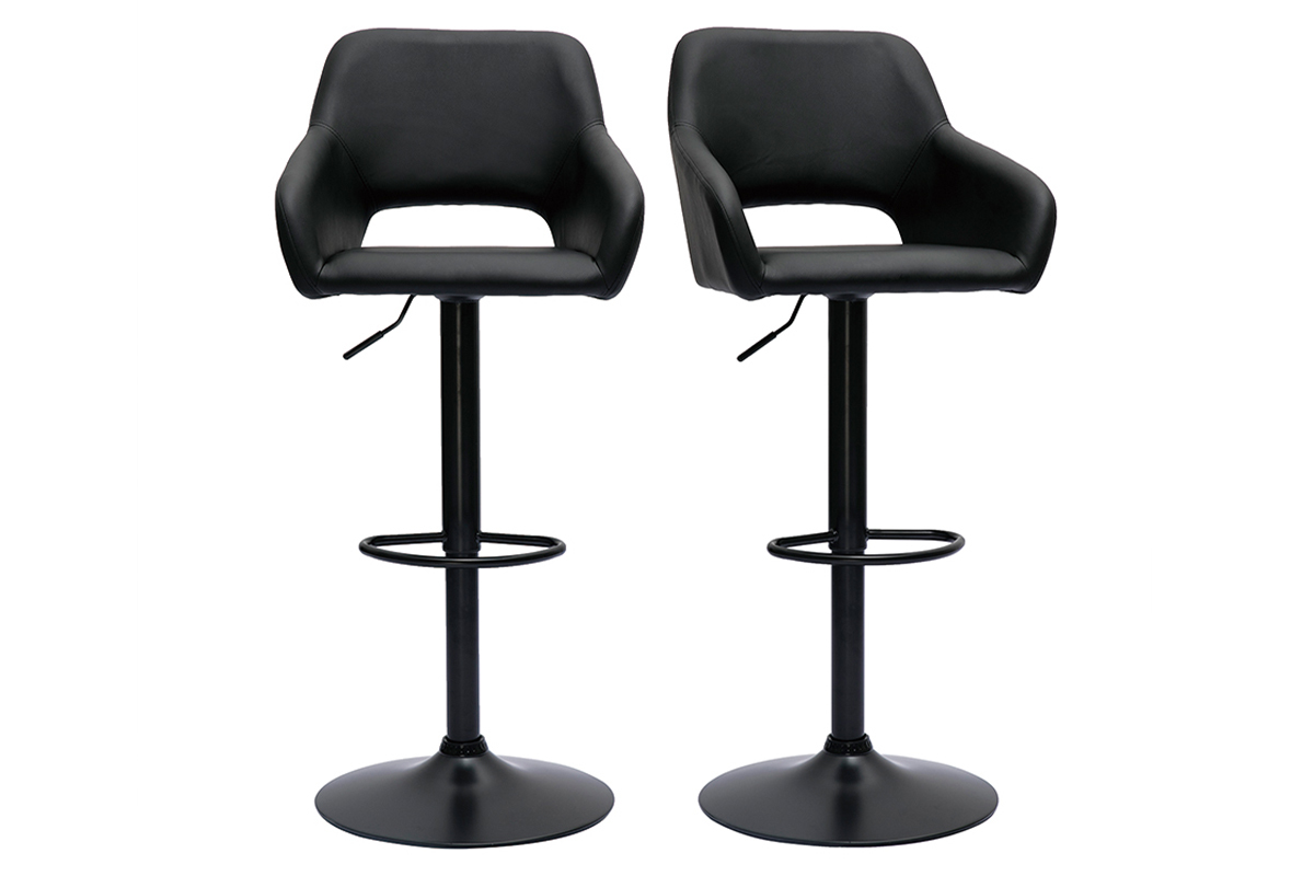 Barhocker hhenverstellbar schwarz (2er-Set) LAURETTE