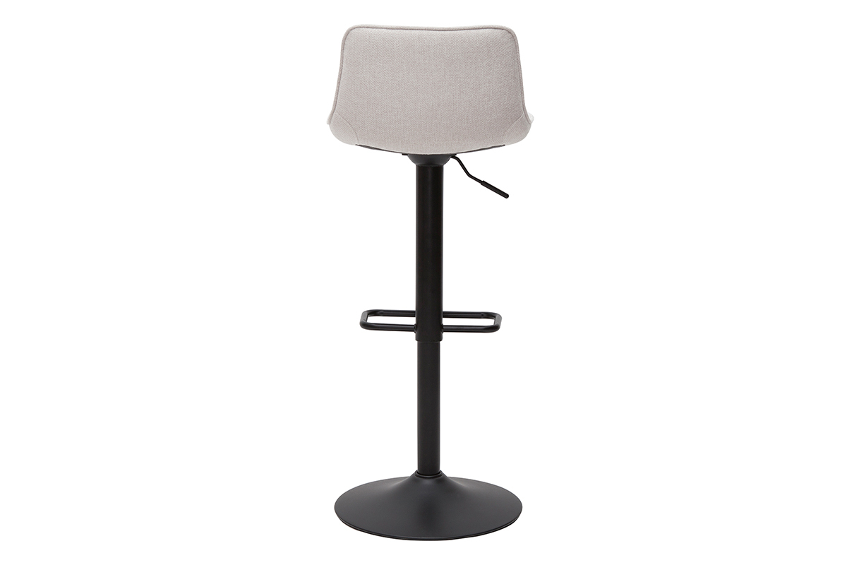 Barhocker h�henverstellbar und um 360� drehbar aus Stoff mit strukturiertem Samteffekt in Beige und Metall (2er-Set) BOOST