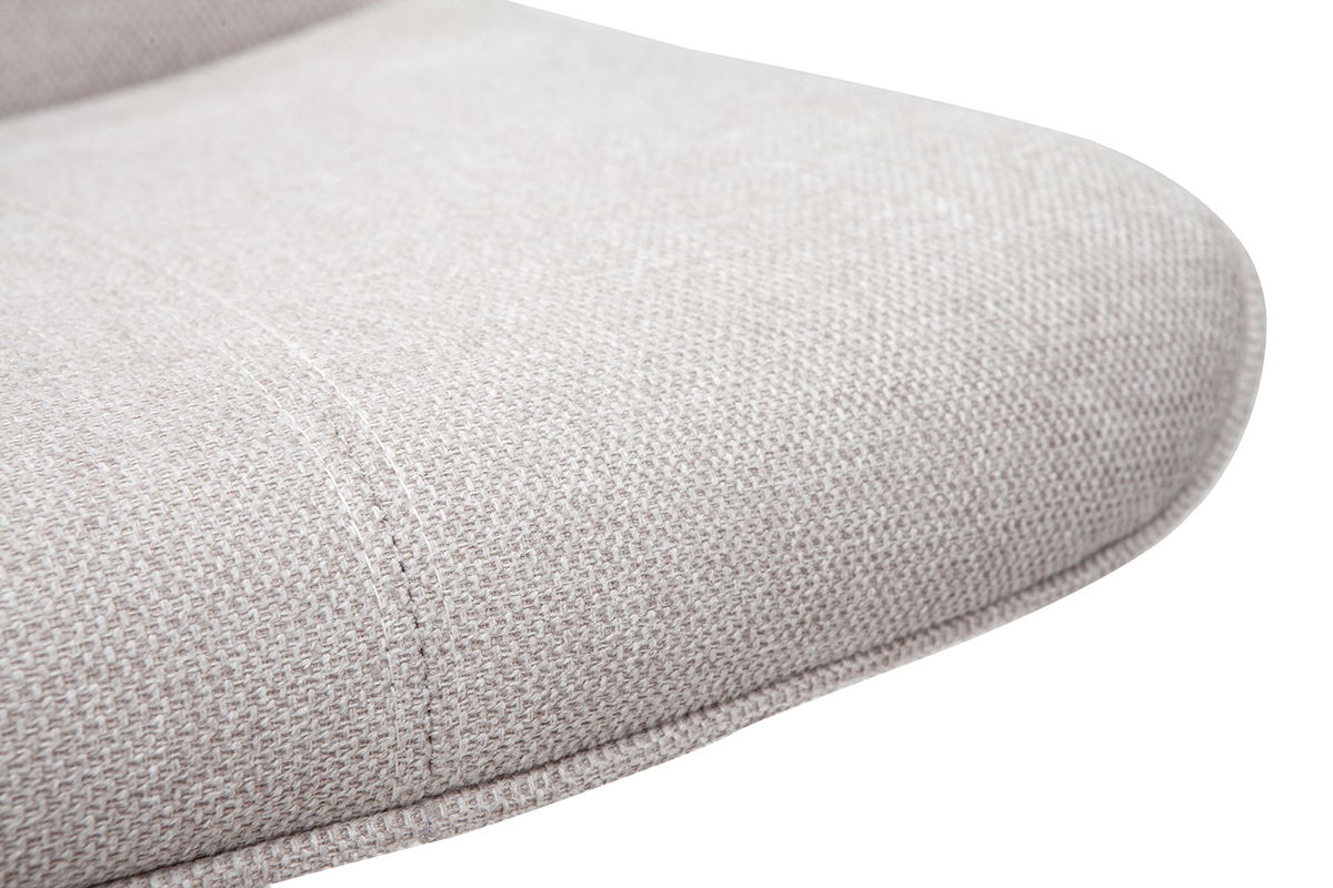 Barhocker h�henverstellbar und um 360� drehbar aus Stoff mit strukturiertem Samteffekt in Beige und Metall (2er-Set) BOOST