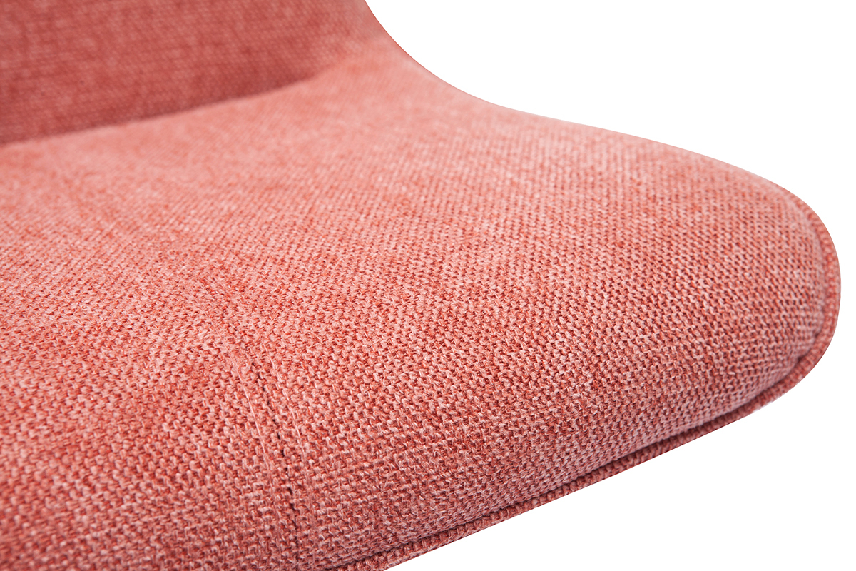 Barhocker h�henverstellbar und um 360� drehbar aus Stoff mit strukturiertem Samteffekt in Terracotta und schwarzem Metall (2er-Set) BOOST