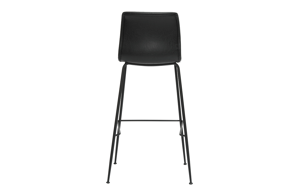 Barhocker in schwarzem Antik-Look und schwarzes Metall H75 cm (2er-Set) HAROLD